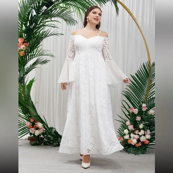 Cold shoulder wedding dress. Brand new. Never worn. - Picture 1 of 3